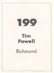 1990 Select AFL Stickers #199 Tim Powell Back